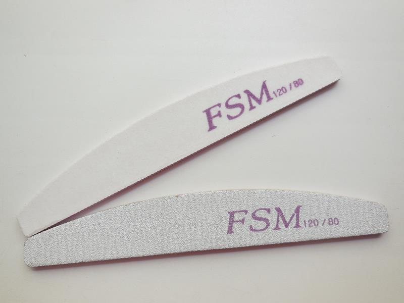 

Пилочка для маникюра наждачная 120/80 FSM бумеранг белая серая