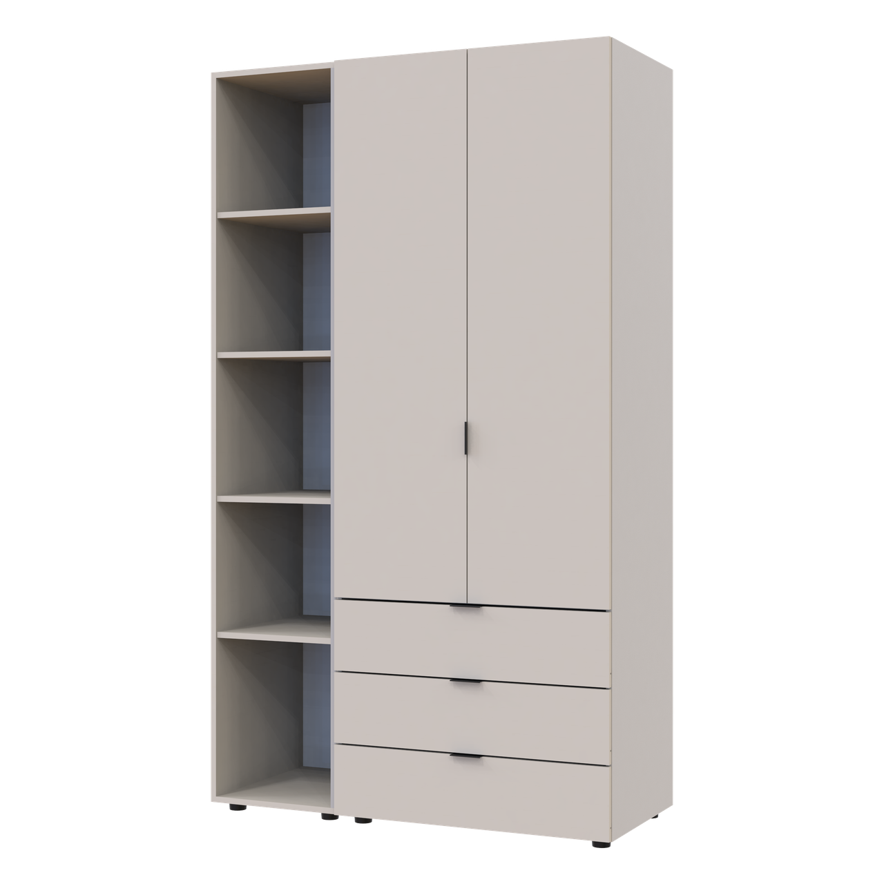 Розпашна Шафа для одягу Doros Гелар з Етажеркою Кашемір 2 ДСП 115.7х49.5х203.4 (80737643) 5