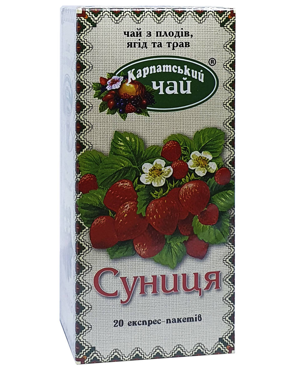 

Чай фруктовий в пакетиках Суниця Карпатський чай 20 шт х 2 г (966)