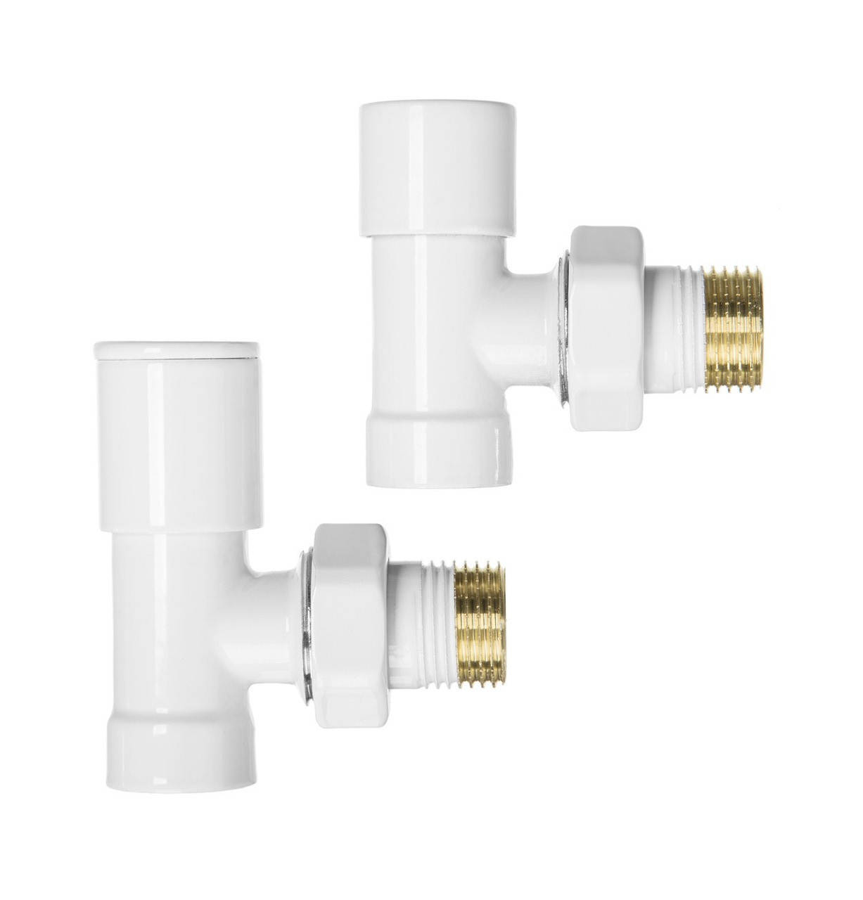 

Комплект кранов угловых для полотенцесушителя Invena белые 1/2"х 1/2" (Польша), Белый