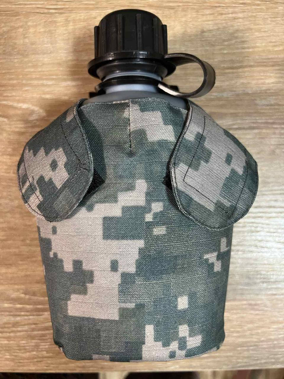 

Фляга военная в чехле, фляга для воды 1 л, цвет пиксель, Коричневый