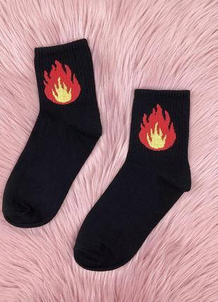 

Носки чёрные "Flame" (огонь), Черный