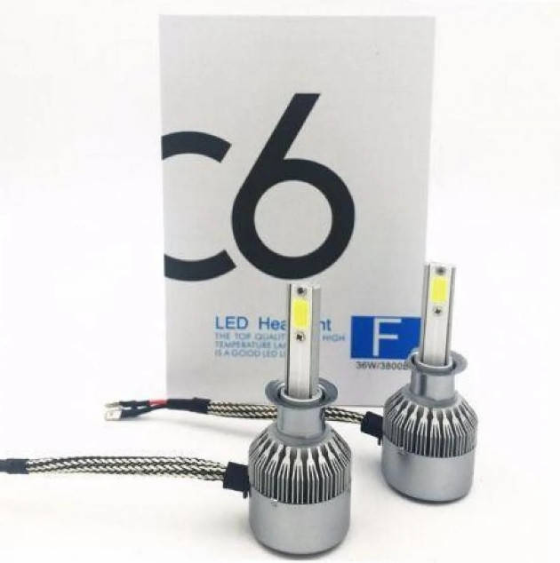

Комплект Led ламп C6 H1 LED лампы HeadLight C6 72 Вт 7600LM 6500К 12V COB