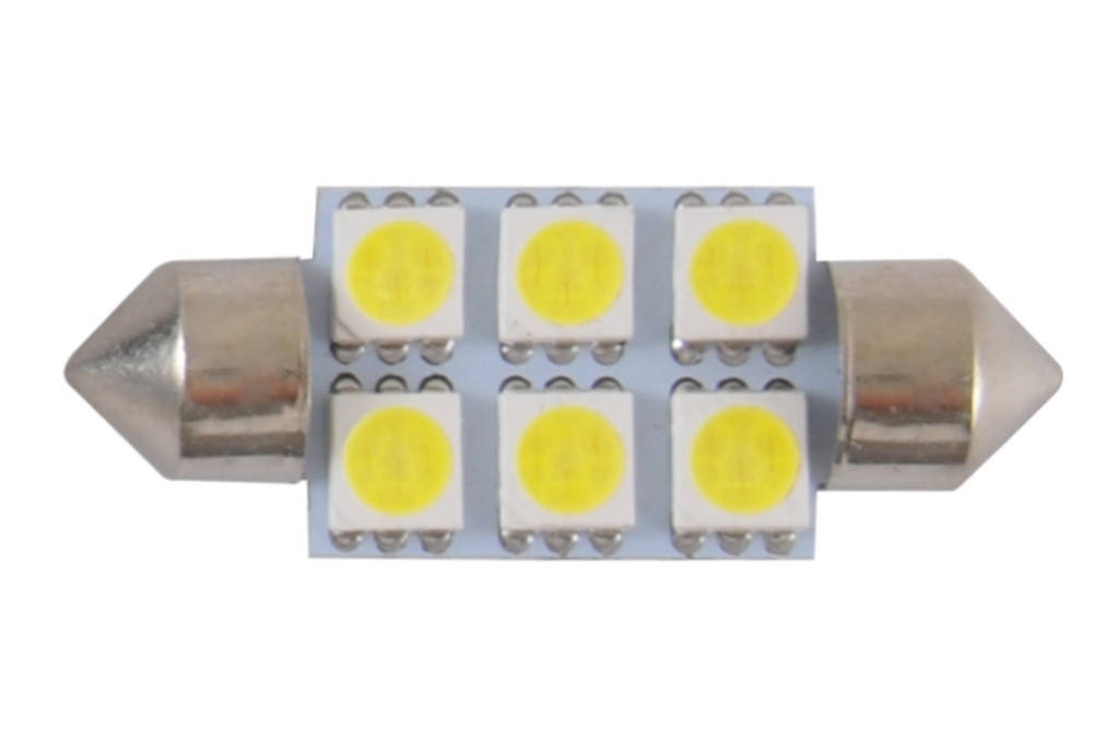 

Светодиод Winso SV8.5 T11x36 12V 6LEDS SMD 5050 WHITE (10шт)