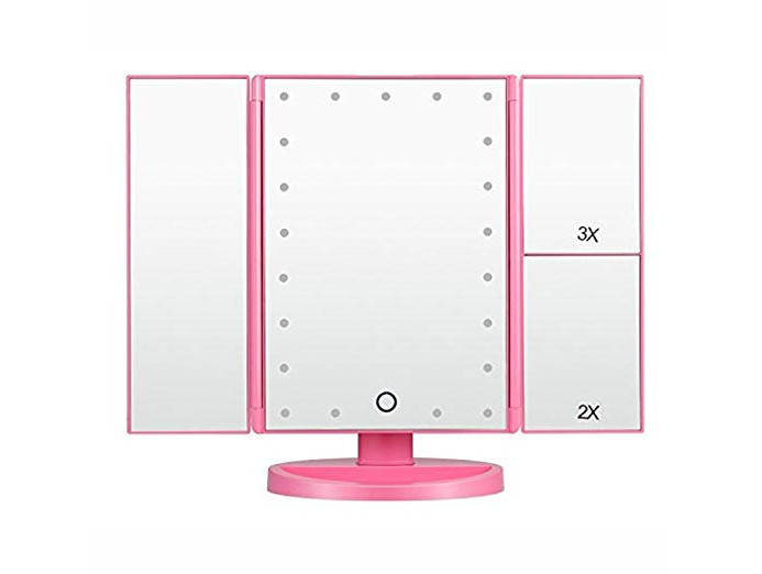 

Зеркало для макияжа с LED подсветкой Superstar Magnifying Mirror 22 Pink Розовое, Розовый