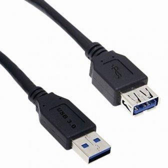 

05-10-041. Шнур USB штекер А - гнездо A, version 3.0, синий, 80см