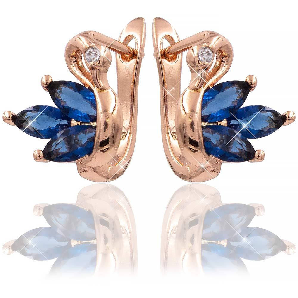 

Серьги «Лебедь» 1,3 см синий (Медицинское золото)