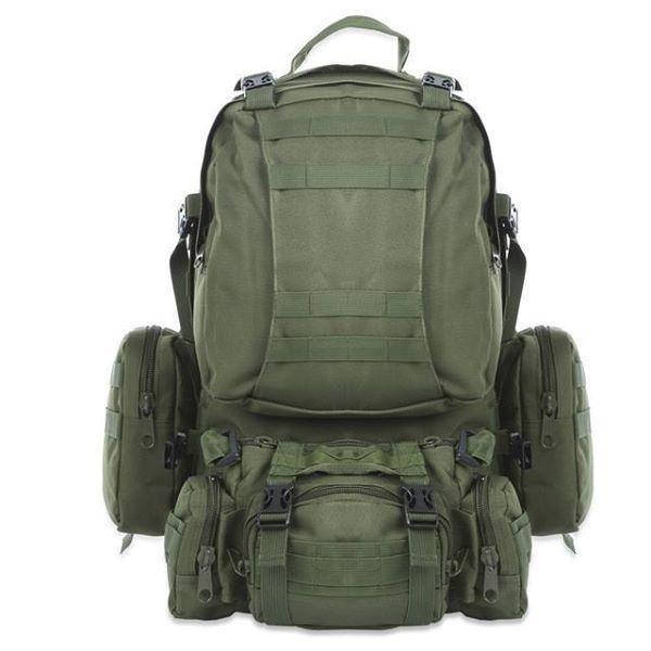 

Рюкзак тактический военный с подсумками Tactical Backpack A08 50 л олива, Оливковый