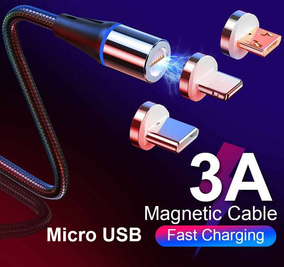 

Магнитный Дата-Кабель Marjay QC 3А 7pin для Зарядки Android Micro USB и Передачи Данных