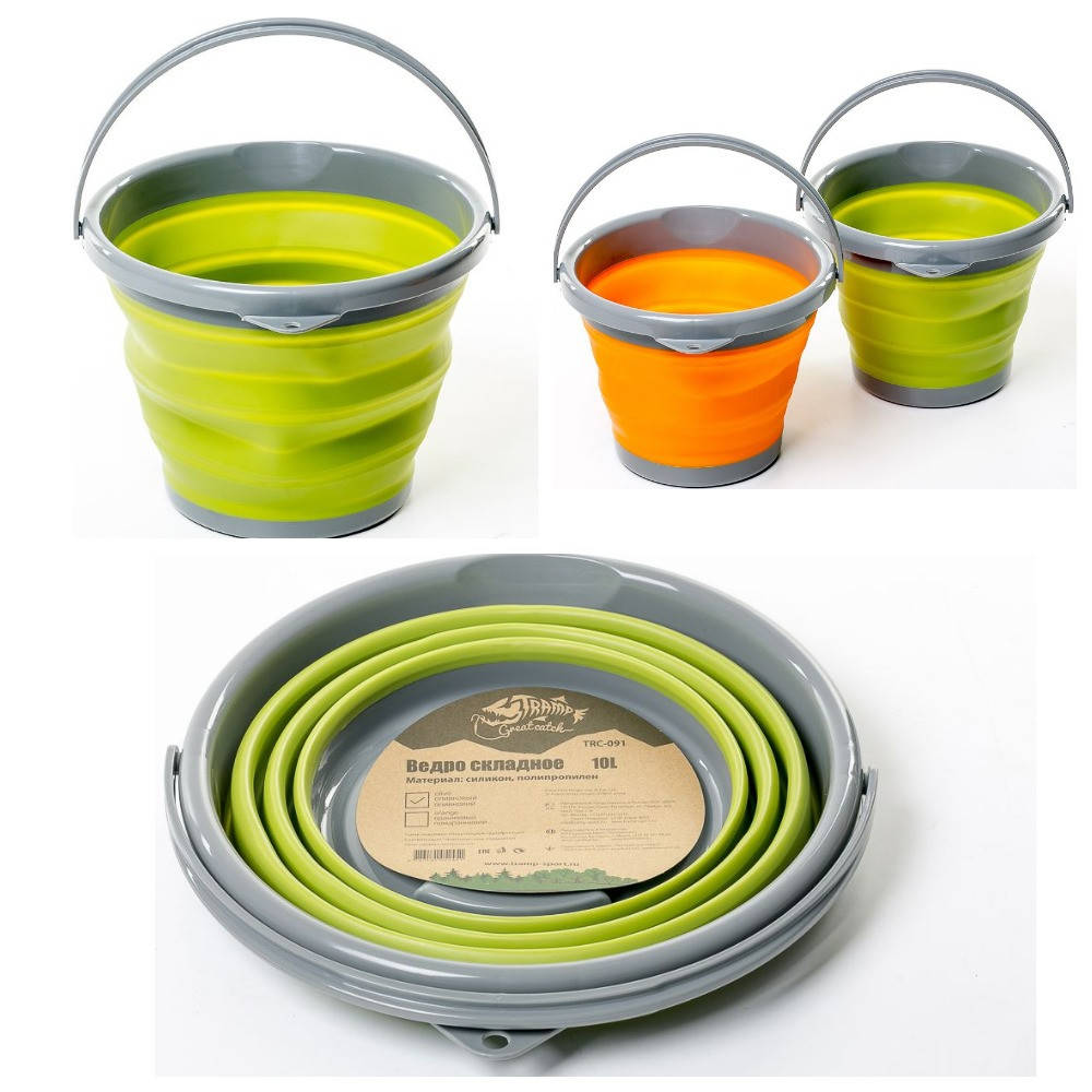 

Відро складне силіконове 10 л Олива Tramp TRC-091-olive