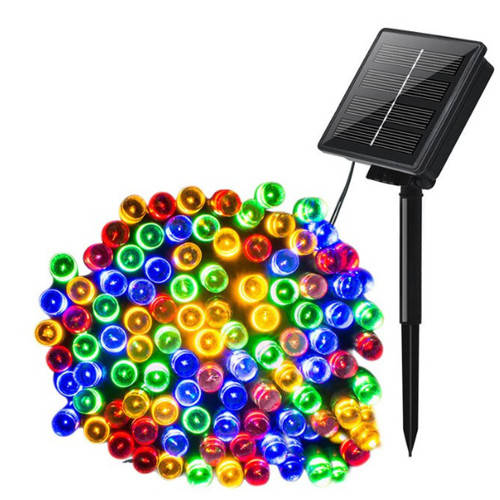 

Садовый фонарь гирлянда 22м 200LED на солнечной батарее, цветной JS