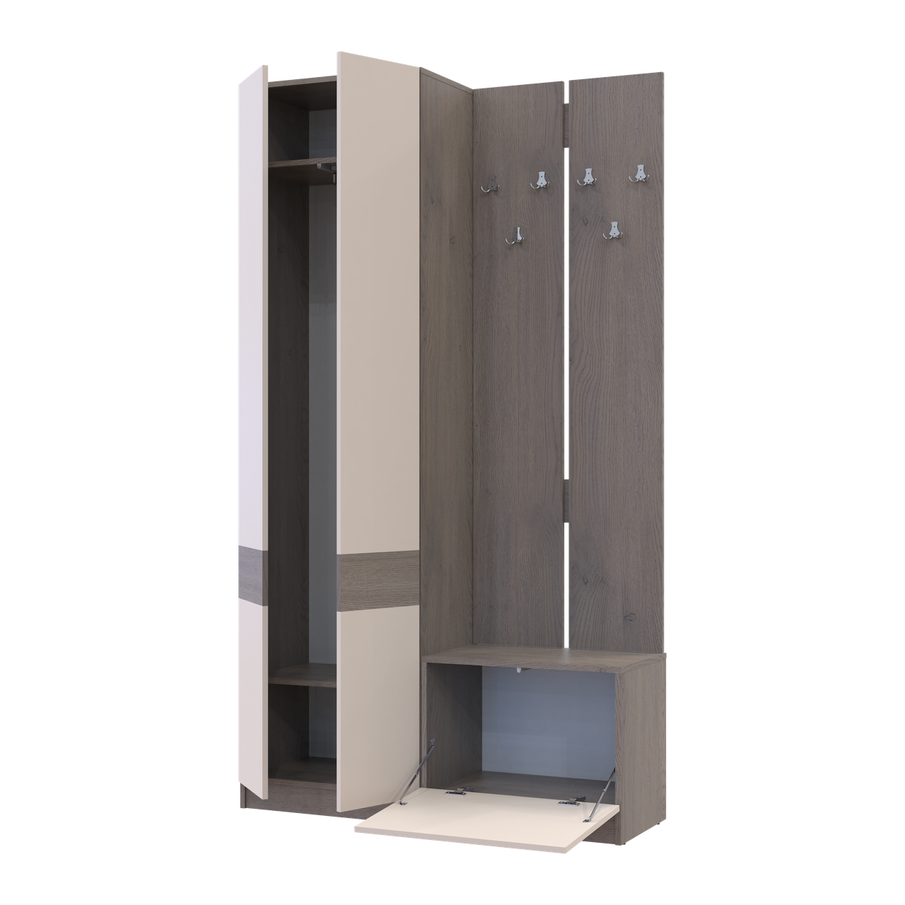 Передпокій Doros Сола 1+3 Канноло/Кашемір ДСП 120х40х215 (42005233) 2