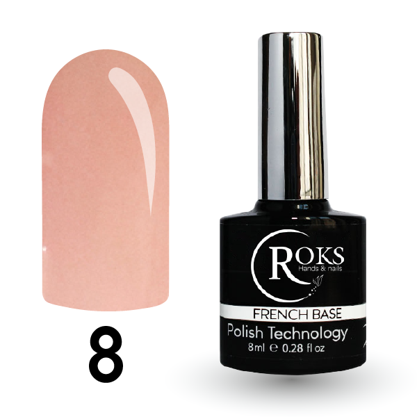 

Камуфлирующая база РОКС rubber base French ROKS 8ml. Чайная роза.
