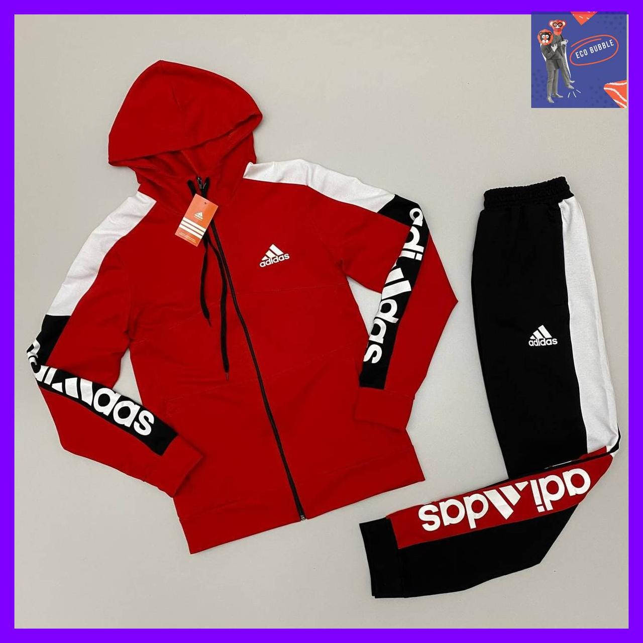 

Спортивный костюм мужской Adidas Кофта и Штаны Комплект осенний весенний Адидас, Красный