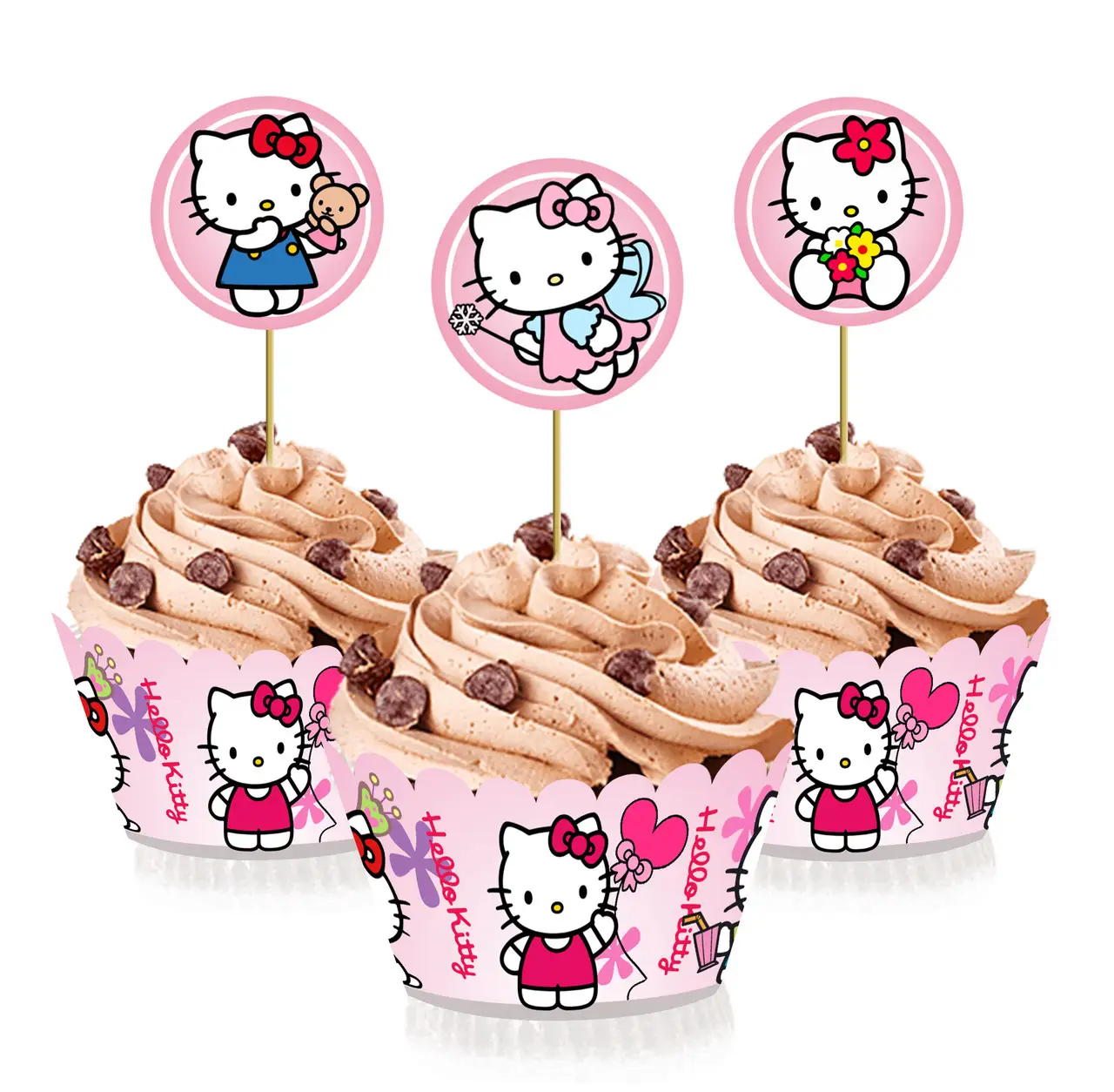 

Топперы для капкейков "Китти", 6 шт