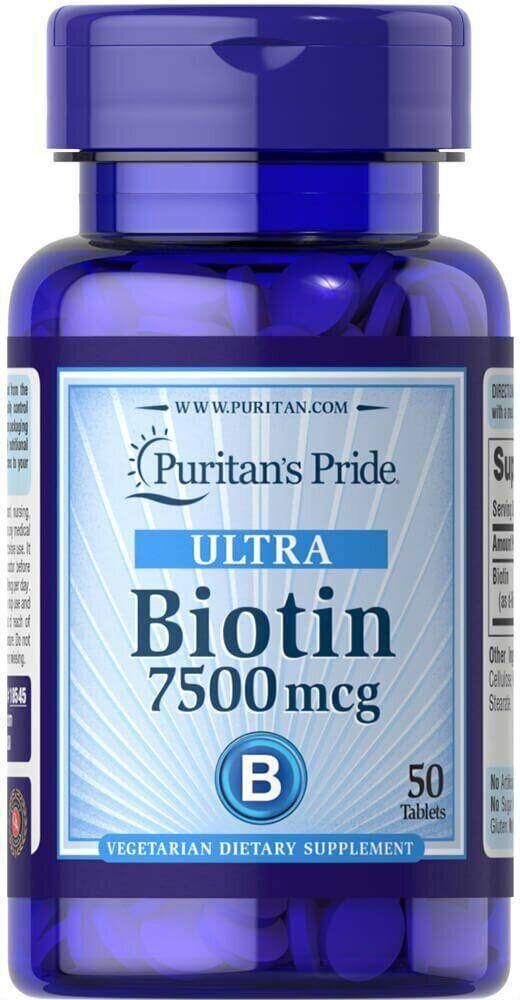 

Биотин Puritan's Pride Biotin 7500 mcg 50 tabs