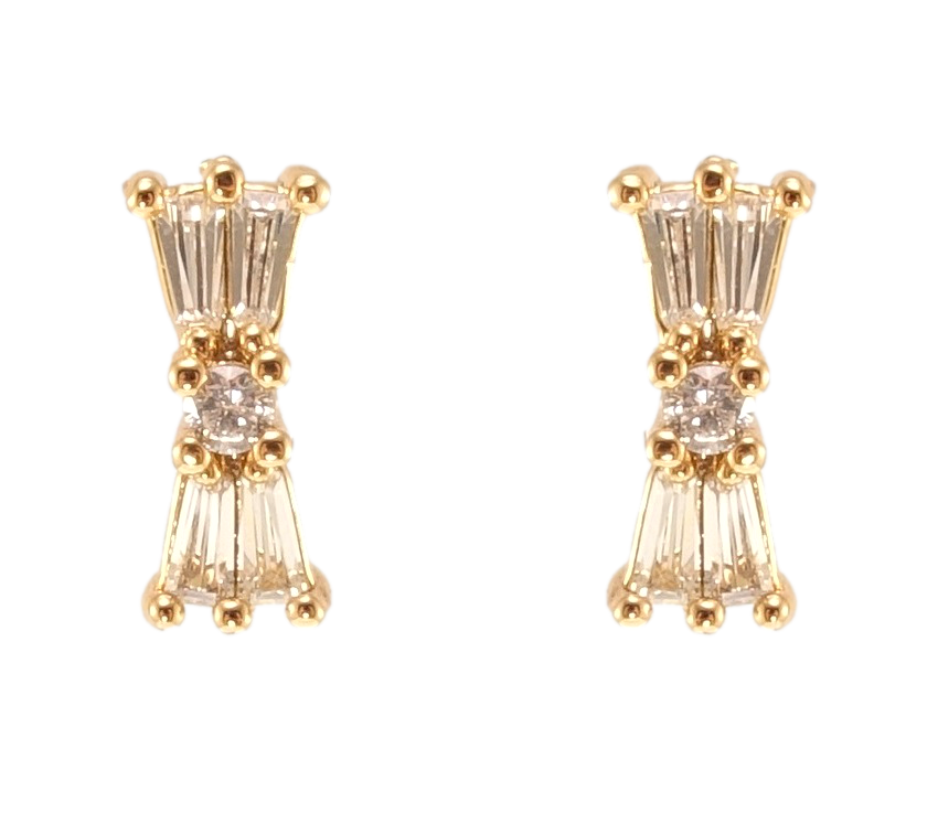 

Серьги Xuping Позолота 18K гвоздики (пусеты) "Кристальные бантики"