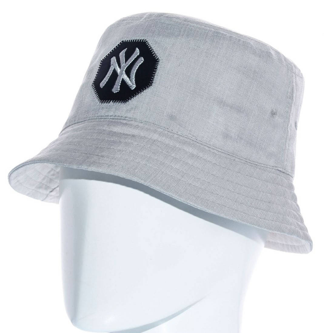 

Стильная летняя панама из льна нью йорк New York Yankees NY женская мужская Серый-меланж