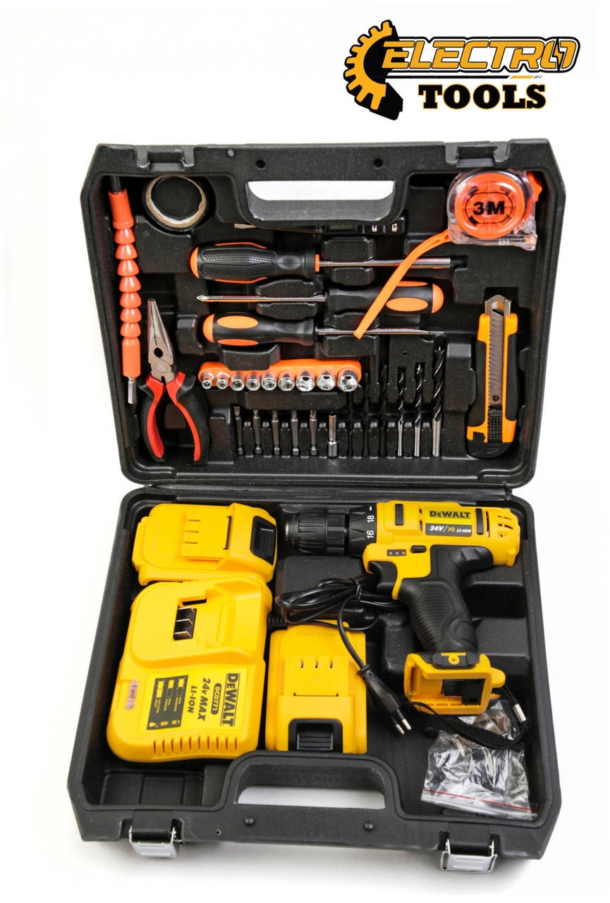 

Аккумуляторный шуруповёрт DeWalt DCD771 24v/4ah с набором!