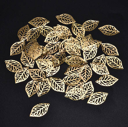 

Листья фурнитура для бижутерии украшений для волос 50 шт, Золотистый
