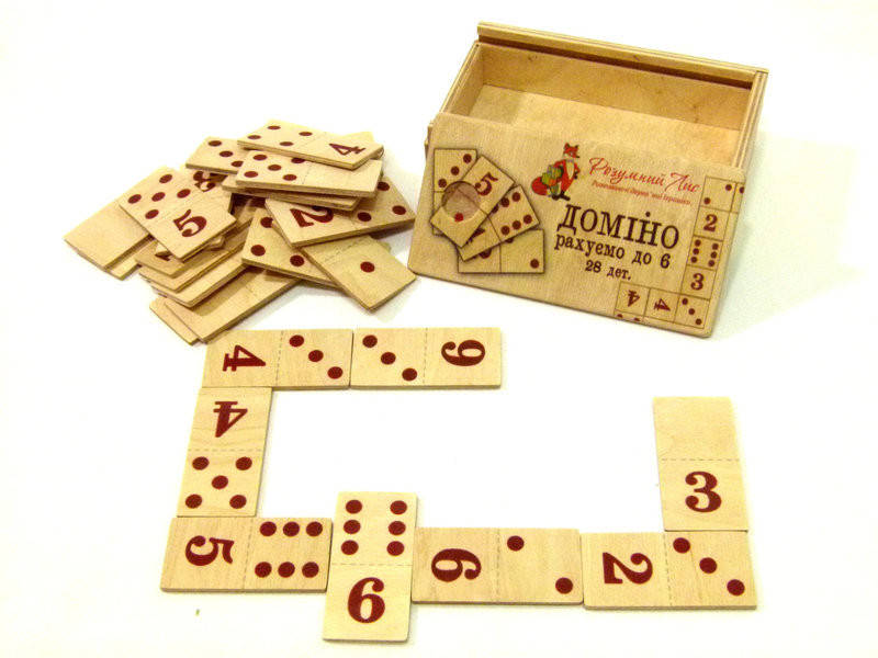 

Деревянная игрушка Домино Счет до 6-ти