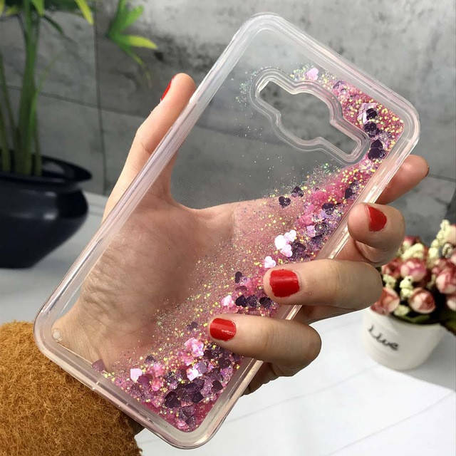 

Чехол Glitter для Samsung Galaxy J7 2016 / J710 Бампер Жидкий блеск сердце розовый
