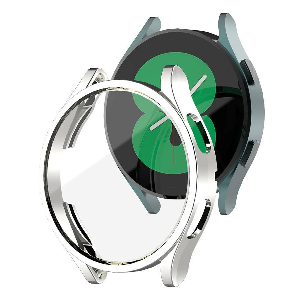 

Защитный силиконовый чехол для Samsung Galaxy Watch 4 44 mm серебро с защитой экрана