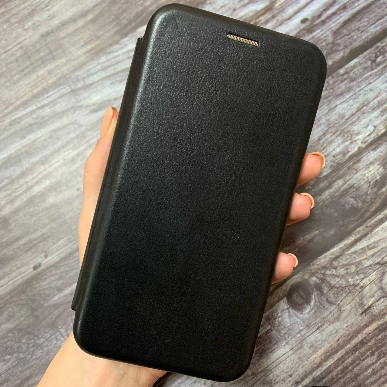 

Чехол книга для Meizu M6 Note с эко кожи с подставкой магнитом книжка на телефон мейзу м6 нот черная STN, Черный