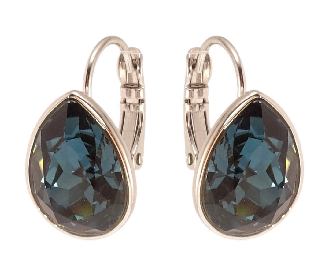 

Серьги Xuping Родий с кр-ми Swarovski французский замок "Кристальная капелька Montana"