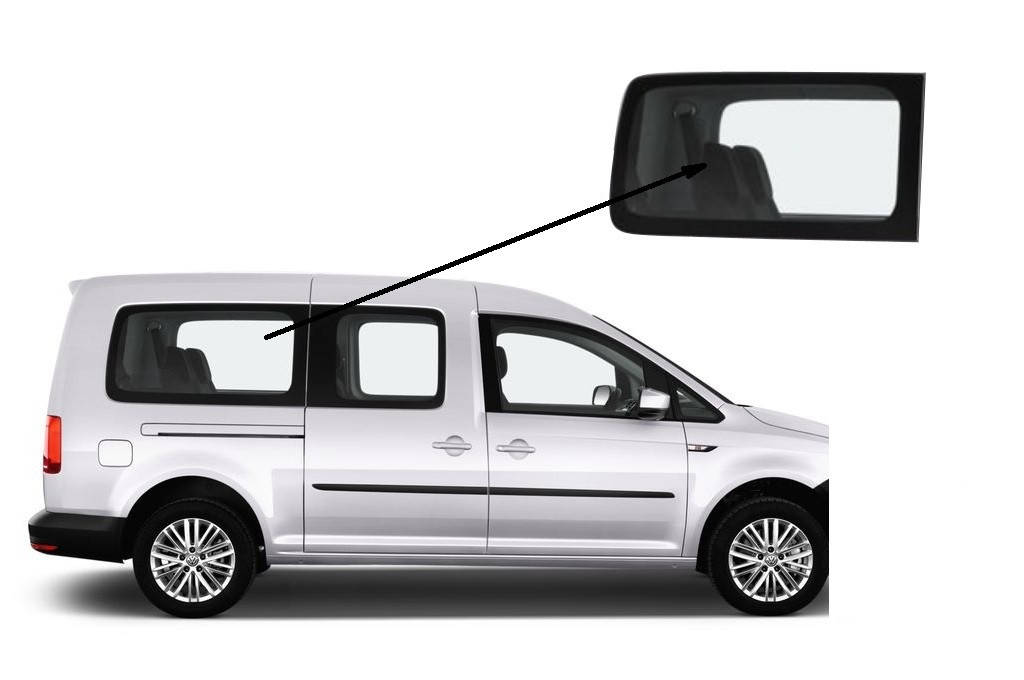 

Боковое стекло длинная база заднее правое Volkswagen Caddy 2004-2015