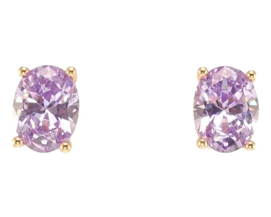 

Серьги Xuping Позолота 18K гвоздики (пусеты) "Сиреневые кристаллы" 6х8мм