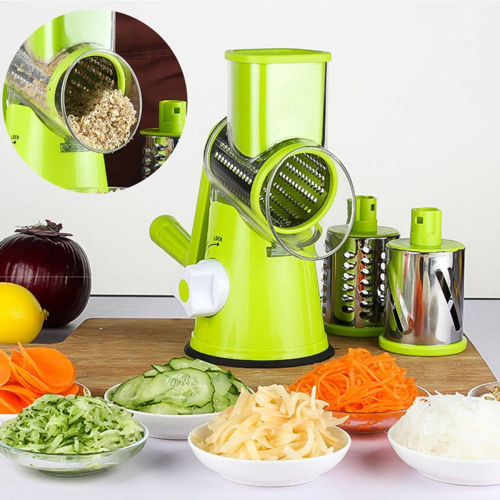 

Ручная овощерезка-терка с насадками Tabletop Drum Grater (CY-806), Зелёный