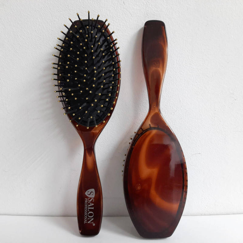 

Щётка для волос массажная пластиковая коричневая Salon Professional N-6-19, Коричневый