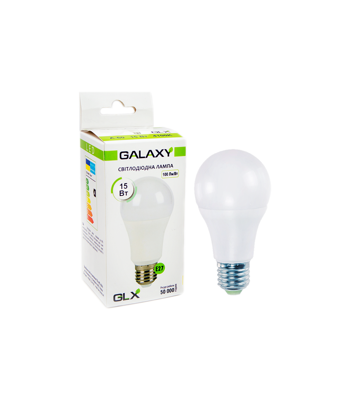 

Светодиодная лампа 15W E27 A60 4100K GLX