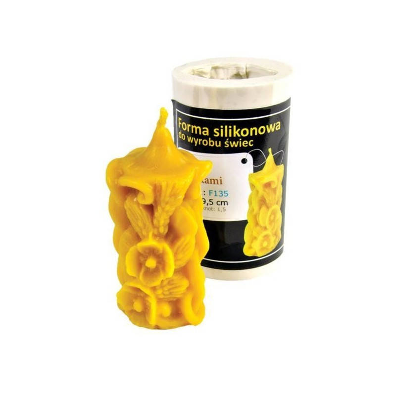 

Форма силиконовая для свечей - Свеча обычная с цветами (9,5см)