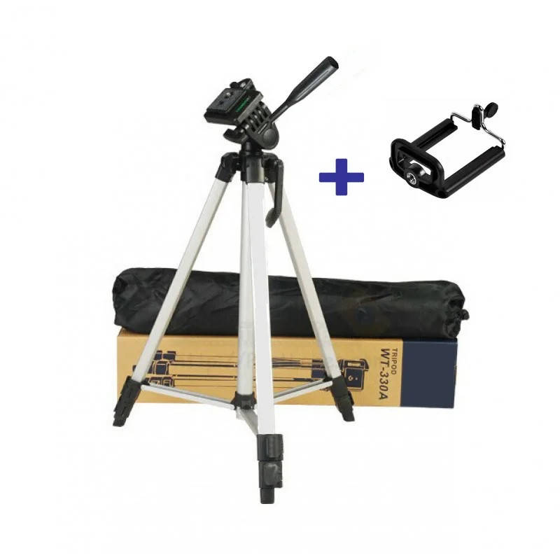 

Штатив-тренога Tripod 330A 1,34 метра с держатилем для телефона, Серый