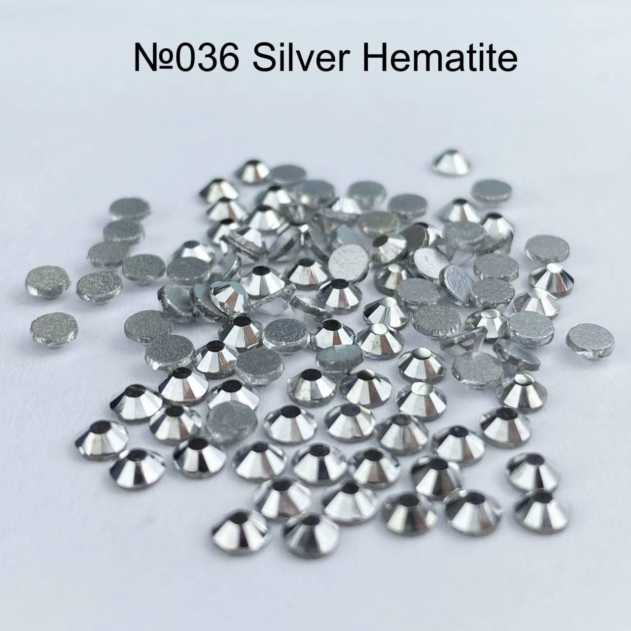 

Стразы стекляные Silver Hematite SS3 100 штук