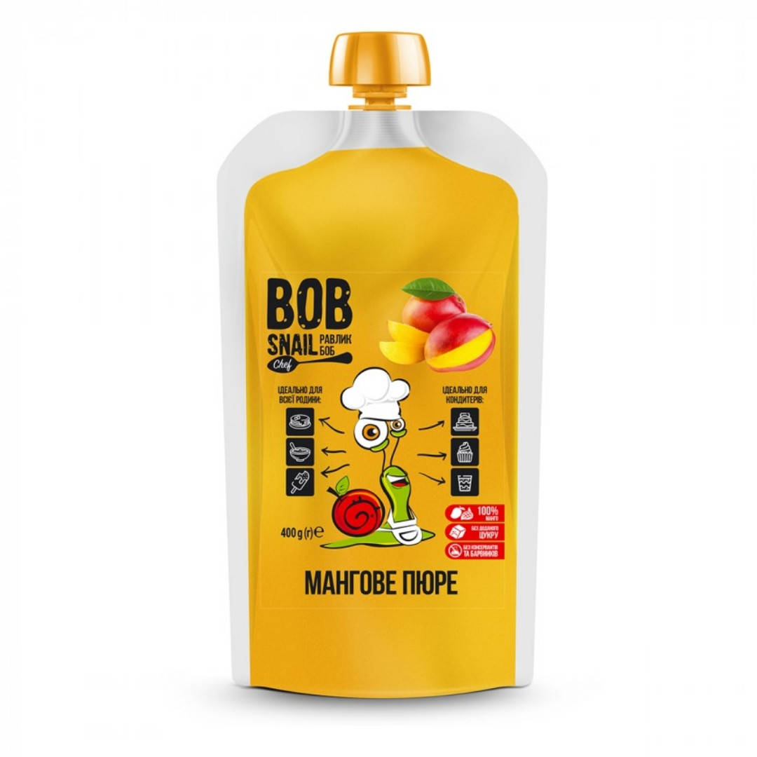 

Натуральное фруктовое пюре Манго Bob Snail 400 г