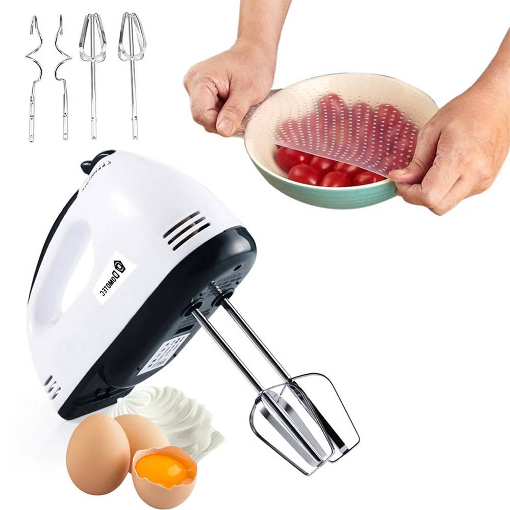 

Миксер ручной электрический кухонный Domotec MS-1333 1500 Вт 7 скоростей + Подарок Пленки-крышки 3 шт