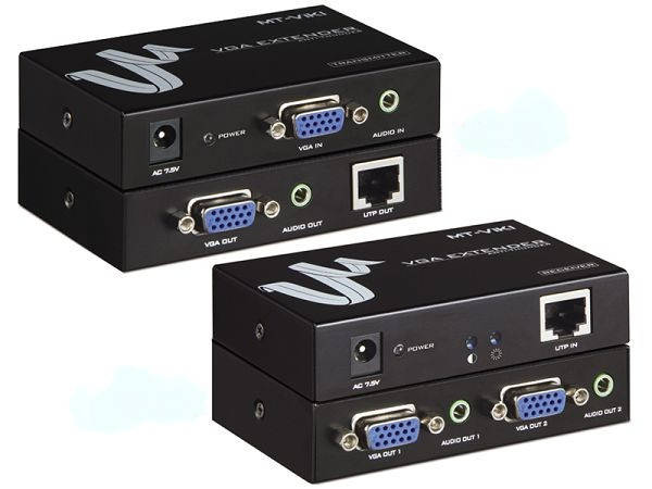 

03-03-051. VGA EXTENDER: передатчик (TX) + приемник (RX) + audio, по 1 кабелю Cat5E/6 до 300м, МТ-300Т