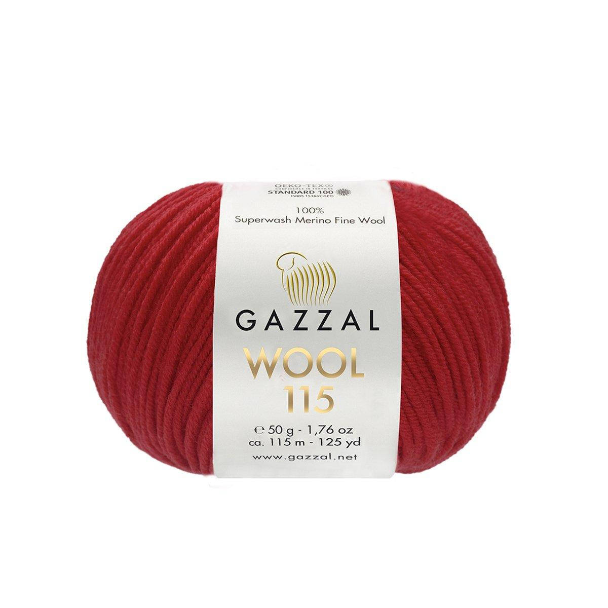 

Gazzal Wool 115 (Газзал Вул 115) № 3319 красный (Пряжа мериносовая, нитки для вязания)