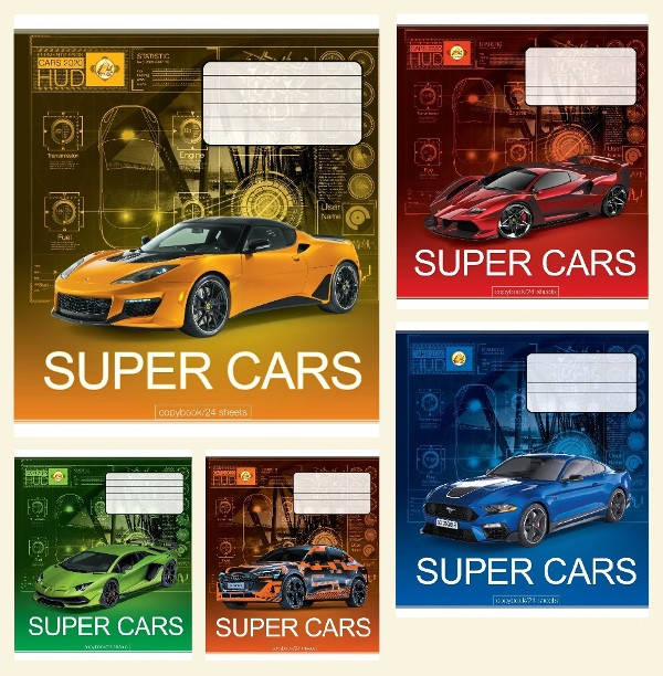 

Тетрадь 24 листа клетка "Тетрада" / Super Cars