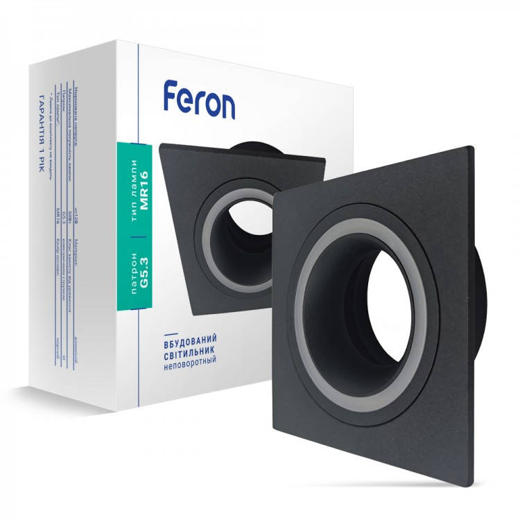 

Встраиваемый неповоротный светильник Feron DL6140 черный