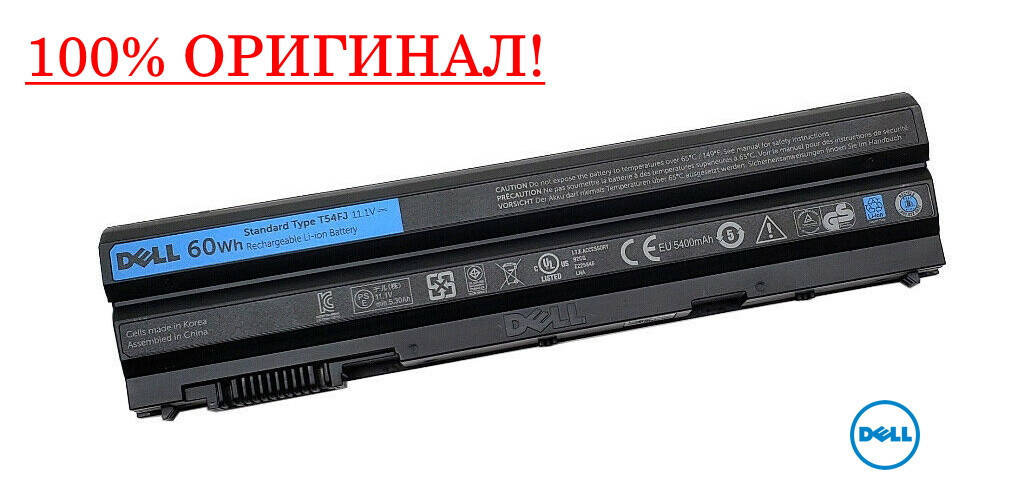 

Оригинальная аккумуляторная батарея Dell Inspiron 7720, 7520, 5720, 5520 - T54FJ (11.1V 60Wh) - АКБ, Черный