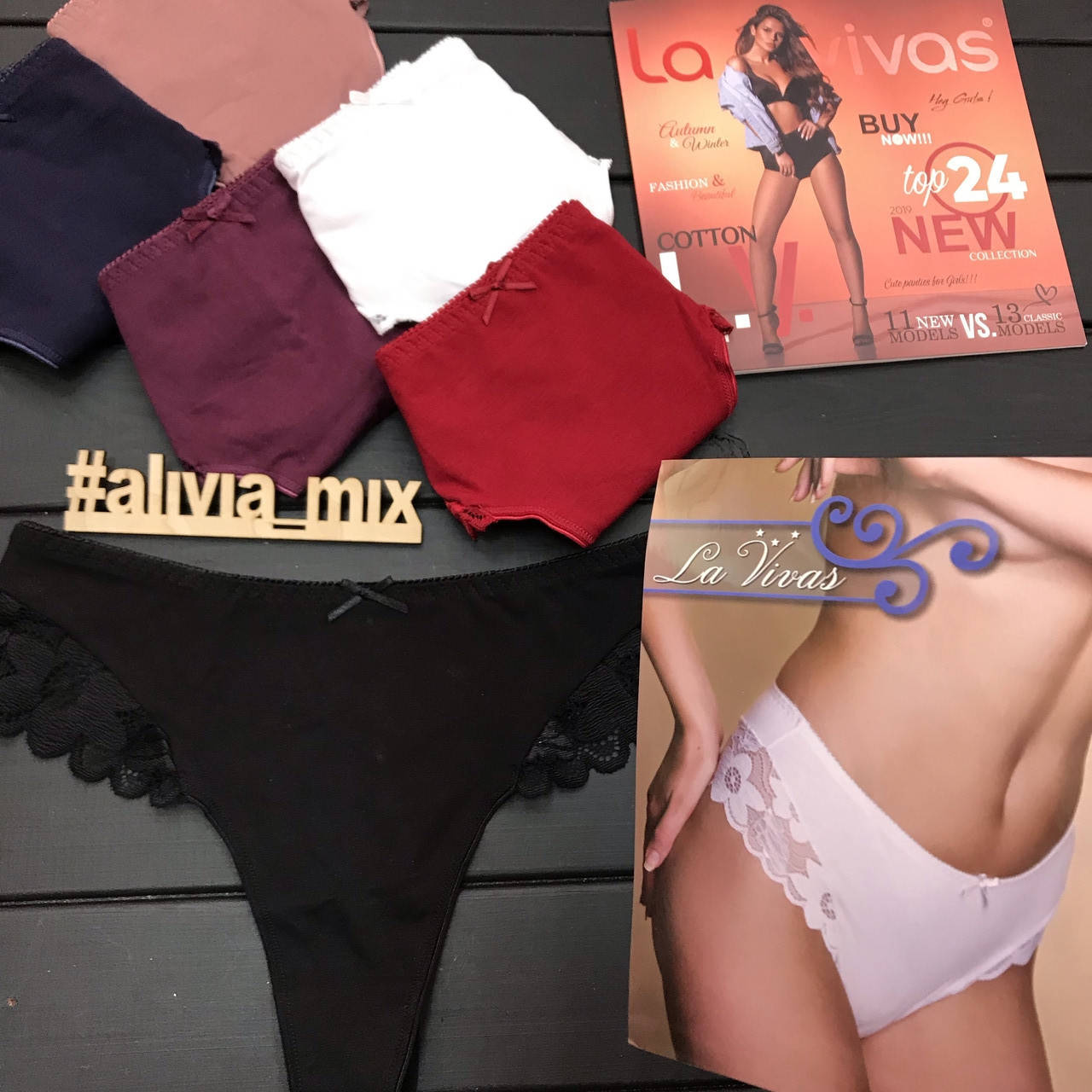 

Стринги-ромашка от La vivas средняя посадка 2XL, Чёрный