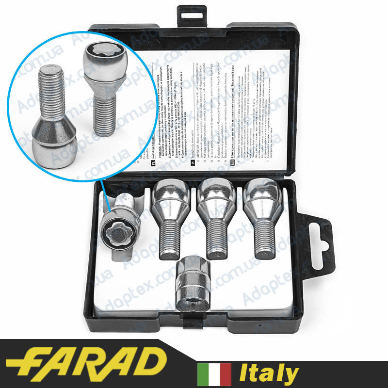 

Комплект болтов (секретки) Farad Flowerlock Конус (М14х1.5х26) Вращающееся кольцо