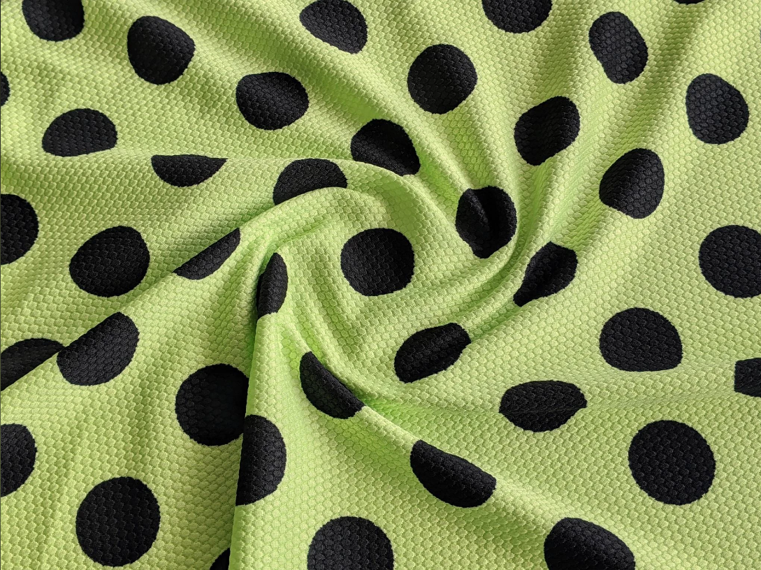 

Трикотаж венский облегченный горох салатовый