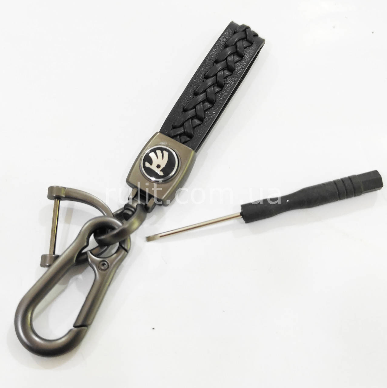 

Брелок для ключей Skoda Шкода (плетеный с карабином) Брелок для автомобильных ключей, Черный