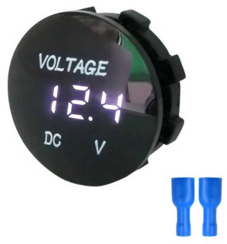 

Вольтметр цифровой DC 5V-48V водонепроницаемый для автомобилей лодок мотоциклов белый