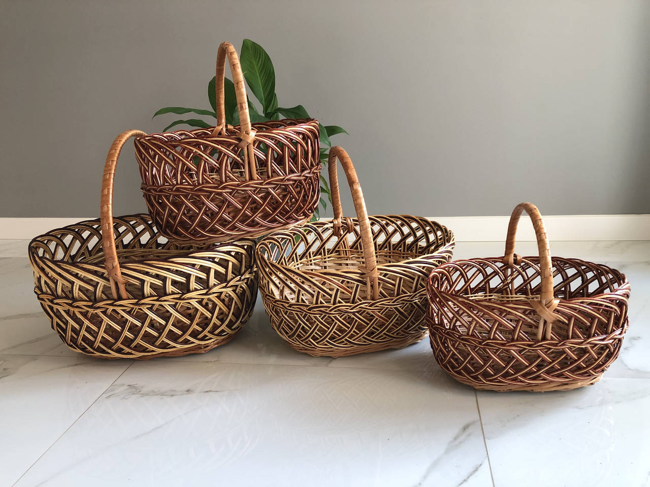 

Пасхальні корзини із лози «Ажурна» 4 шт